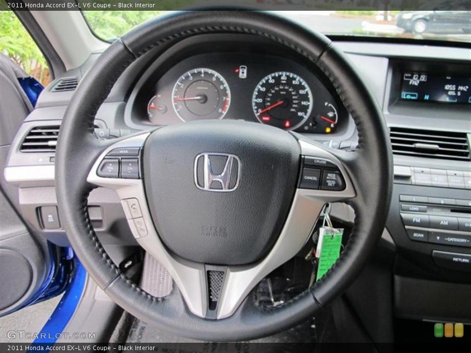 Black Interior Steering Wheel for the 2011 Honda Accord EX-L V6 Coupe #52773540