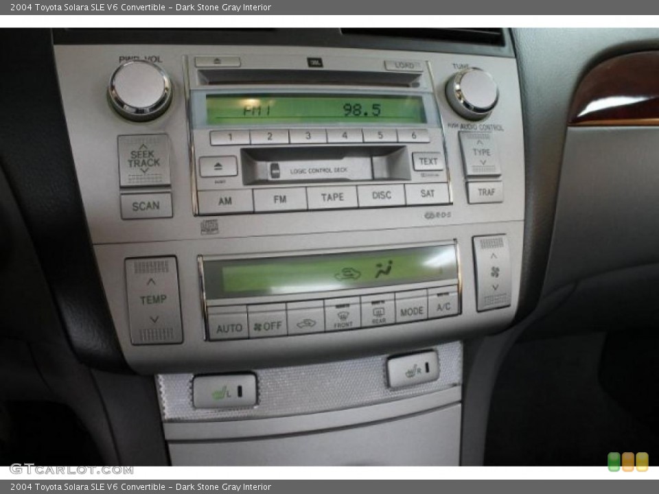 Dark Stone Gray Interior Controls for the 2004 Toyota Solara SLE V6 Convertible #52777148
