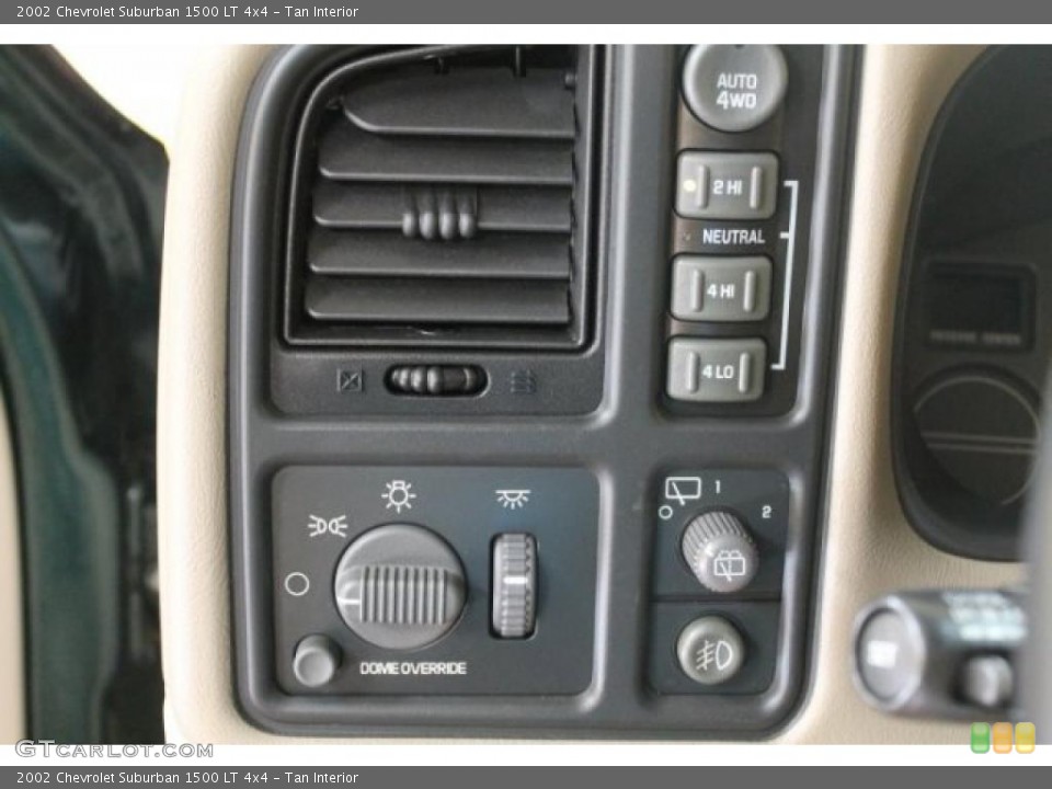 Tan Interior Controls for the 2002 Chevrolet Suburban 1500 LT 4x4 #52780536
