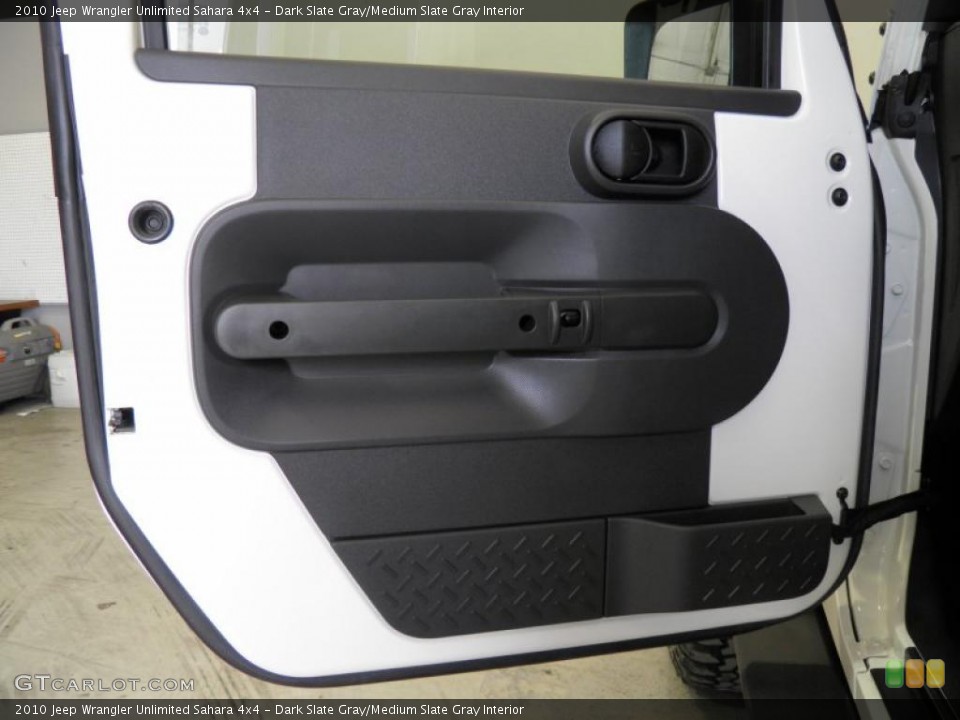 Dark Slate Gray/Medium Slate Gray Interior Door Panel for the 2010 Jeep Wrangler Unlimited Sahara 4x4 #52785628