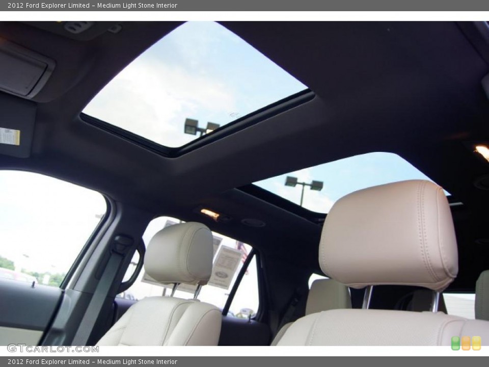 Medium Light Stone Interior Sunroof for the 2012 Ford Explorer Limited #52792968