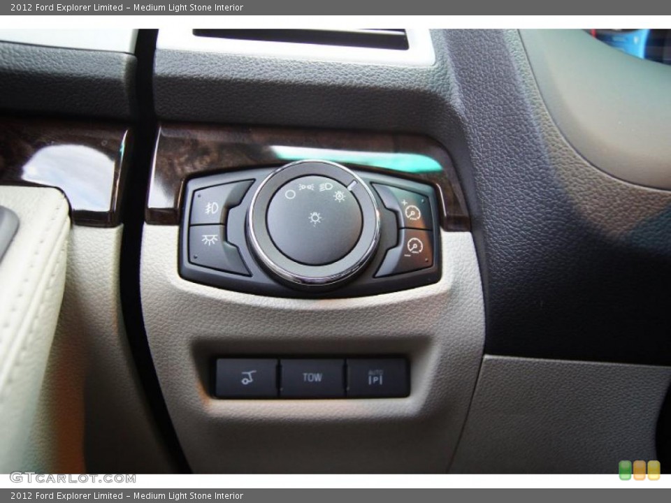 Medium Light Stone Interior Controls for the 2012 Ford Explorer Limited #52793124