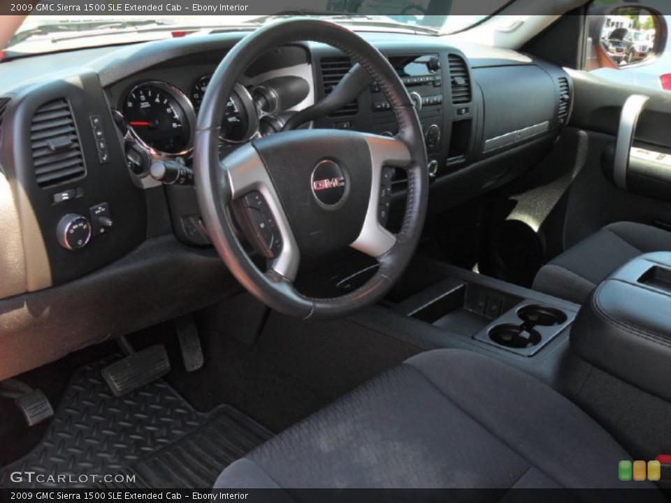 Ebony Interior Photo for the 2009 GMC Sierra 1500 SLE Extended Cab #52811916