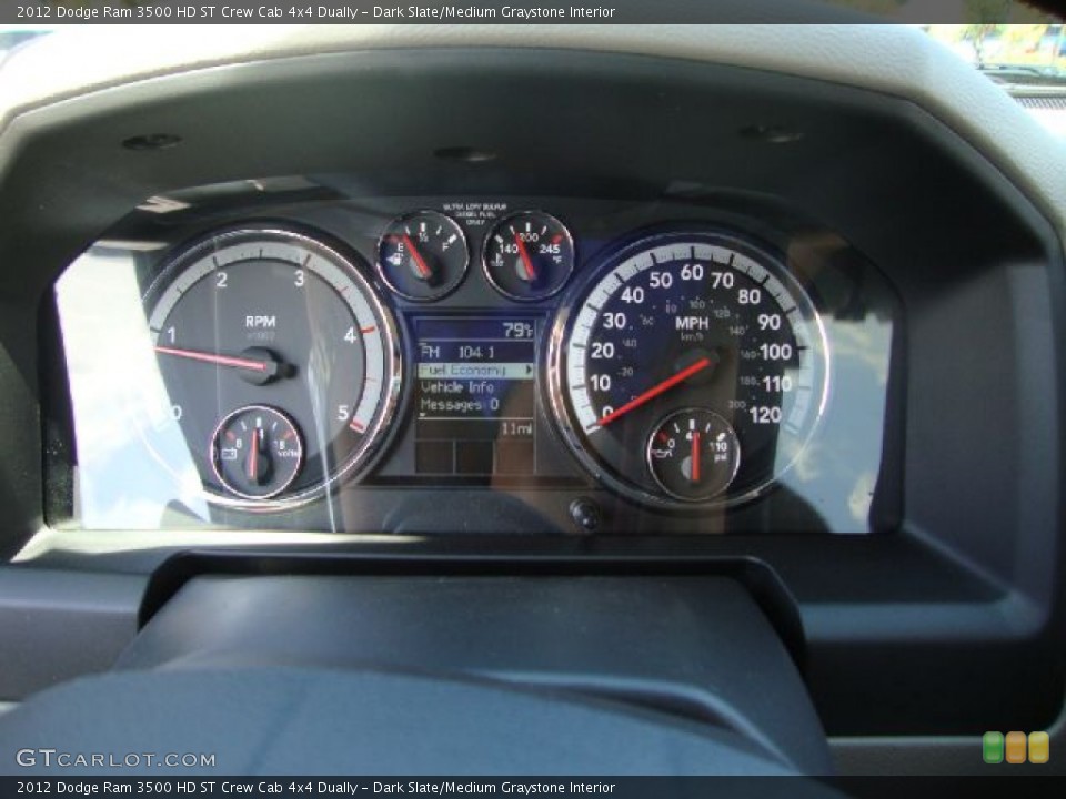 Dark Slate/Medium Graystone Interior Gauges for the 2012 Dodge Ram 3500 HD ST Crew Cab 4x4 Dually #52814315