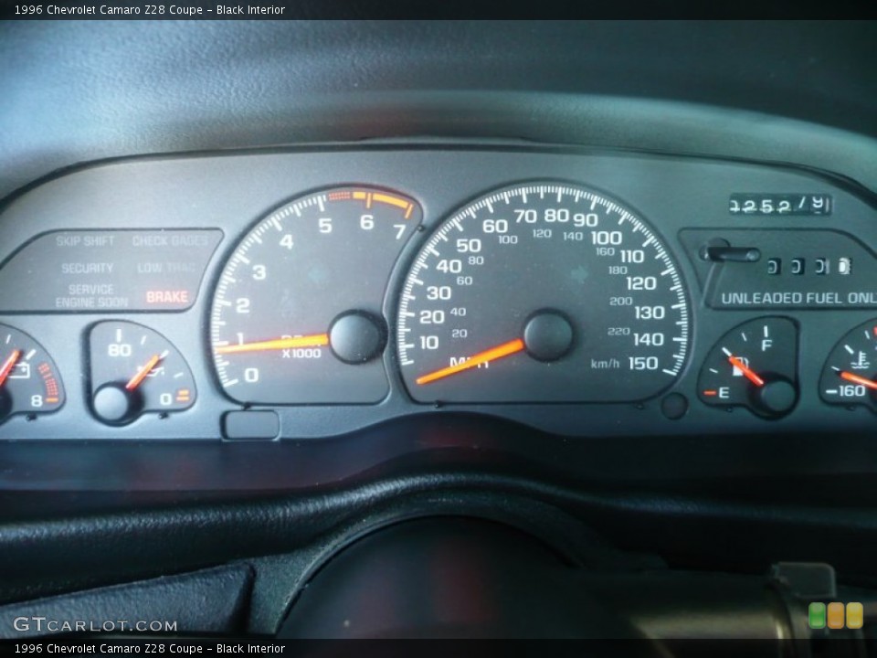 Black Interior Gauges for the 1996 Chevrolet Camaro Z28 Coupe #52825604