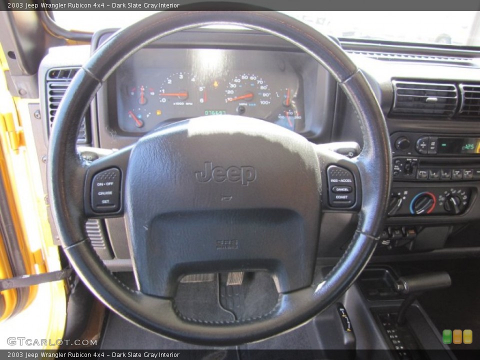 Dark Slate Gray Interior Steering Wheel for the 2003 Jeep Wrangler Rubicon 4x4 #52826579