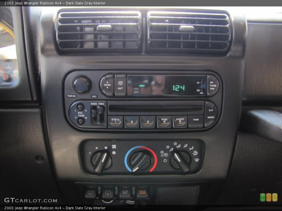 Dark Slate Gray Interior Controls for the 2003 Jeep Wrangler Rubicon 4x4 #52826639