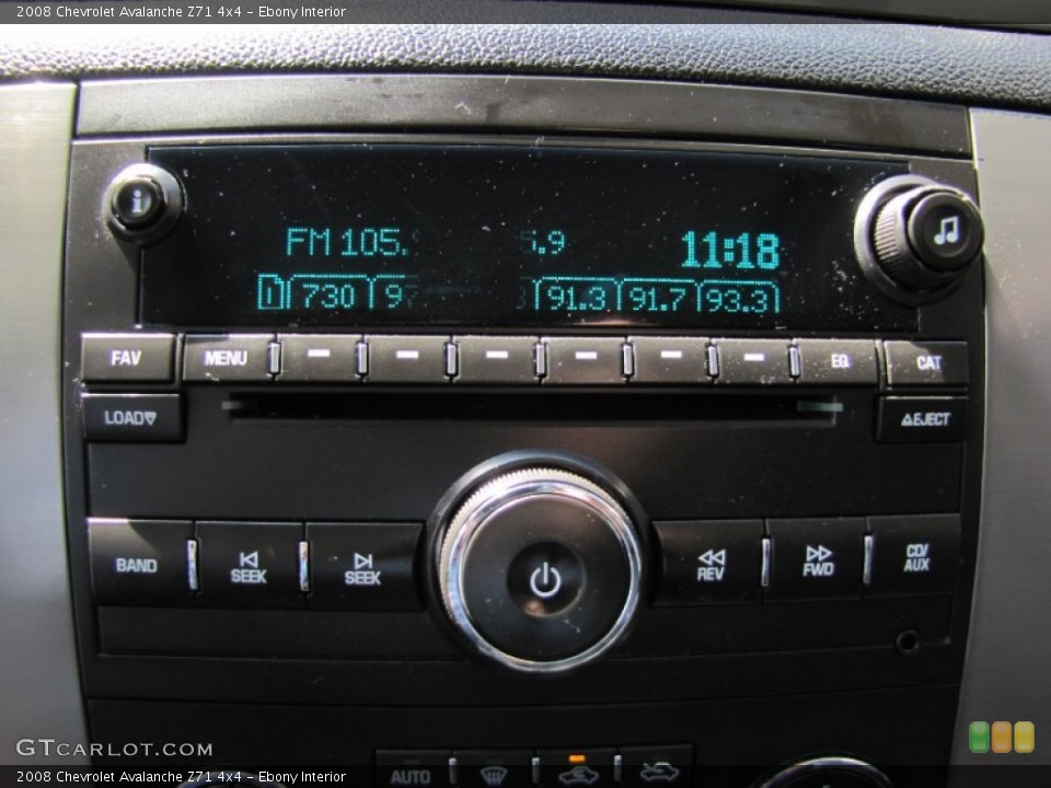 Ebony Interior Audio System for the 2008 Chevrolet Avalanche Z71 4x4 #52828934
