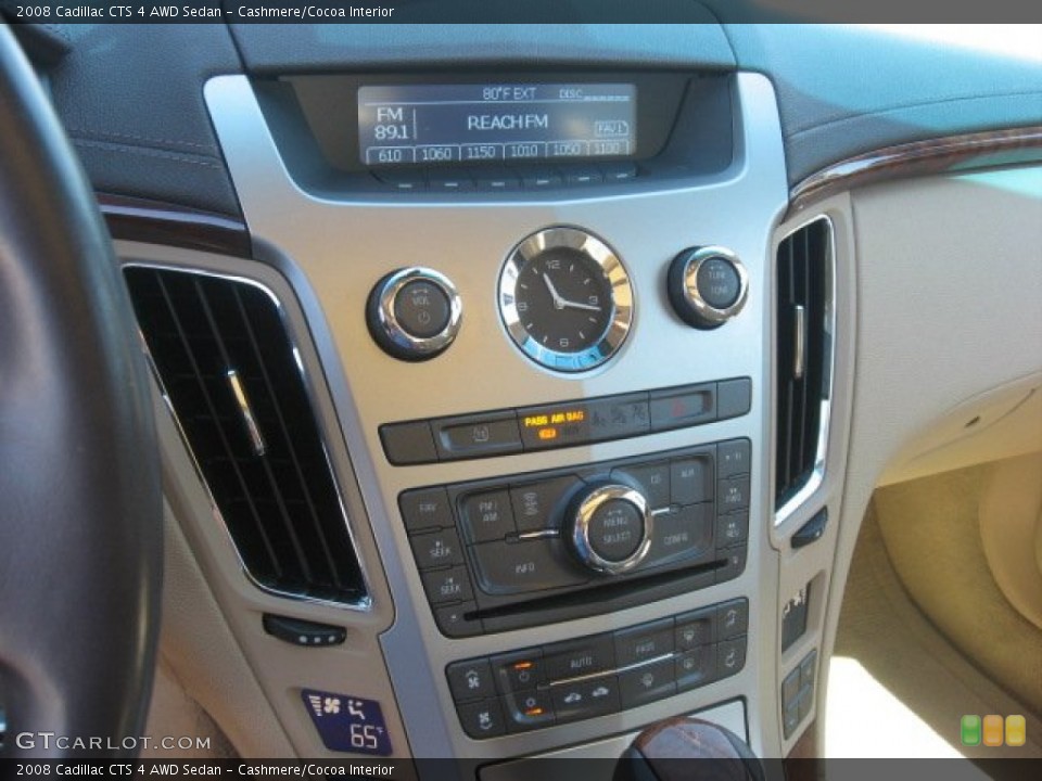 Cashmere/Cocoa Interior Controls for the 2008 Cadillac CTS 4 AWD Sedan #52829604