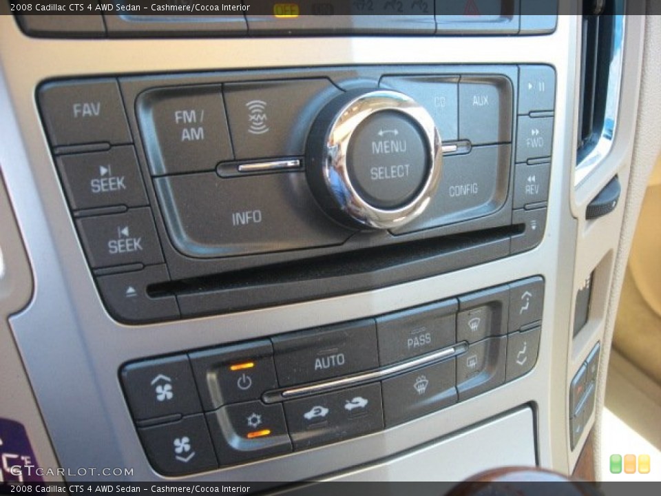 Cashmere/Cocoa Interior Controls for the 2008 Cadillac CTS 4 AWD Sedan #52829801