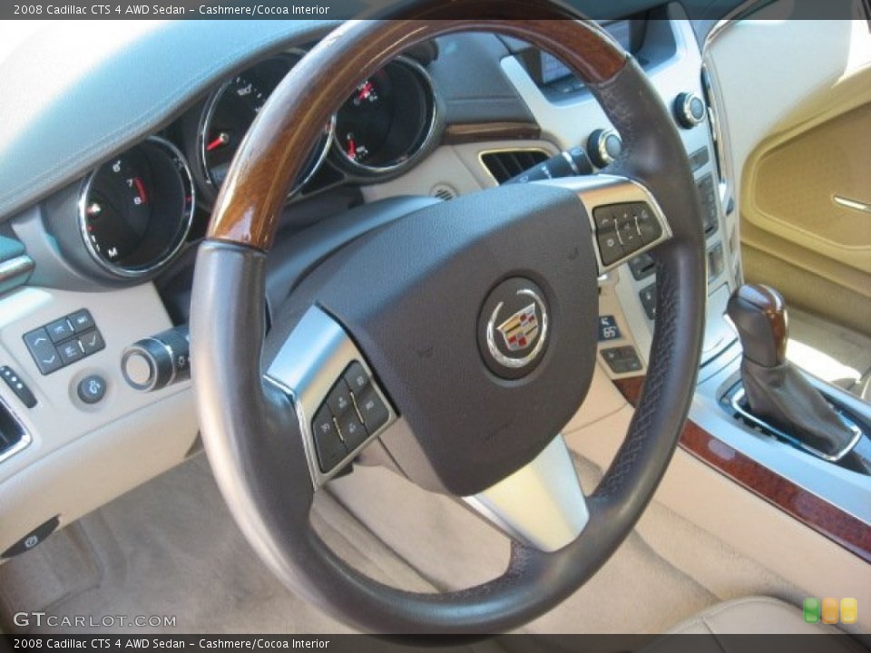 Cashmere/Cocoa Interior Steering Wheel for the 2008 Cadillac CTS 4 AWD Sedan #52829963