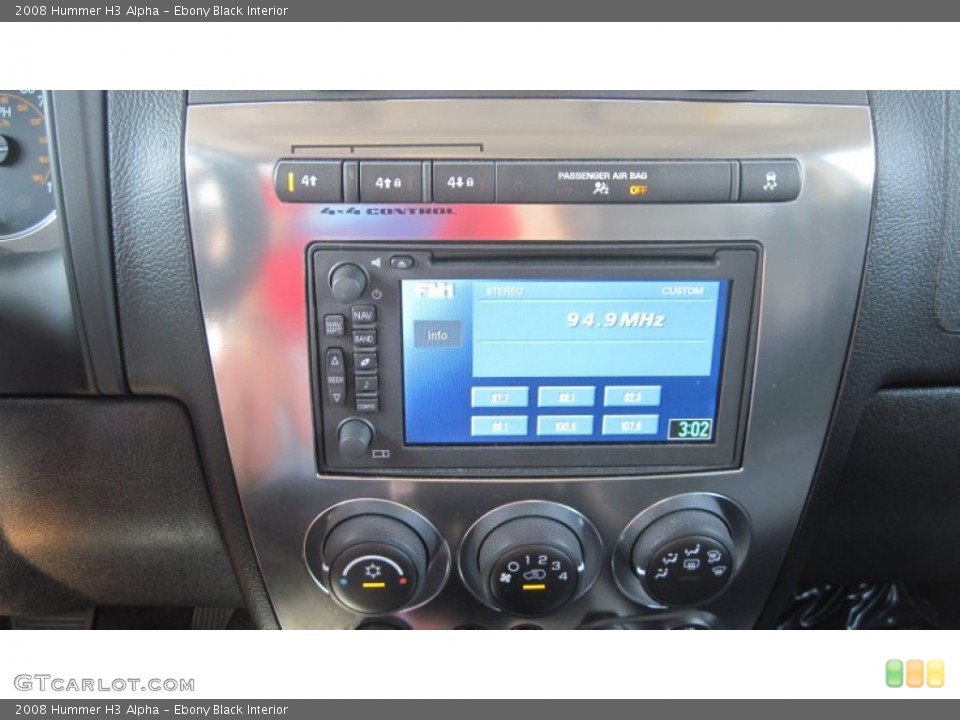 Ebony Black Interior Controls for the 2008 Hummer H3 Alpha #52830557