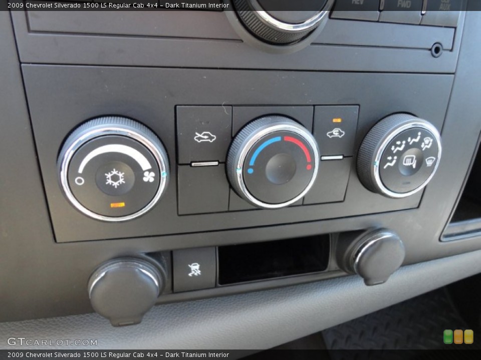 Dark Titanium Interior Controls for the 2009 Chevrolet Silverado 1500 LS Regular Cab 4x4 #52834821