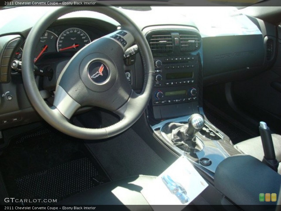 Ebony Black Interior Dashboard for the 2011 Chevrolet Corvette Coupe #52841454