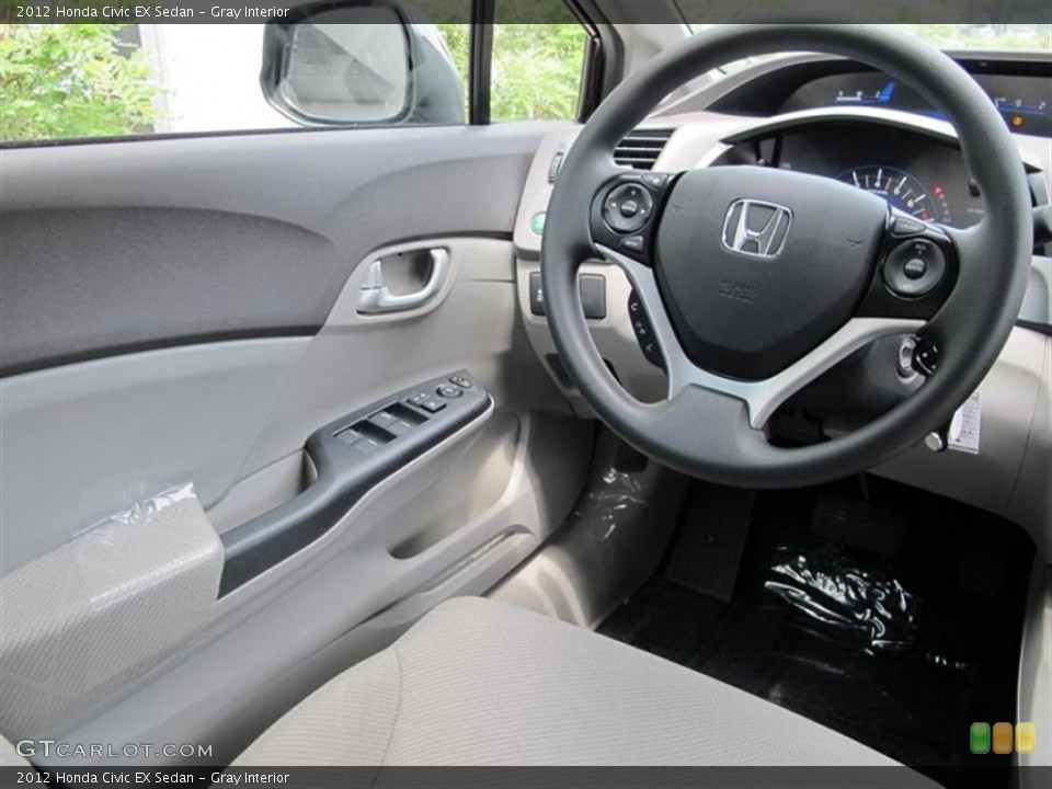 Gray Interior Steering Wheel for the 2012 Honda Civic EX Sedan #52861173