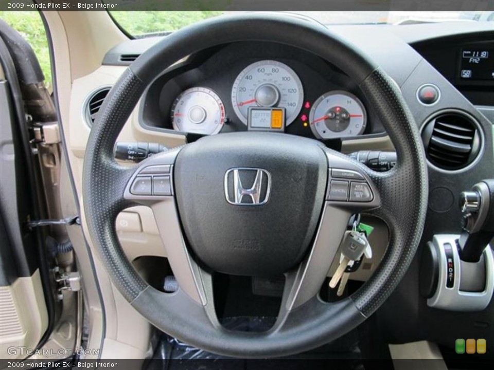 Beige Interior Steering Wheel for the 2009 Honda Pilot EX #52861806