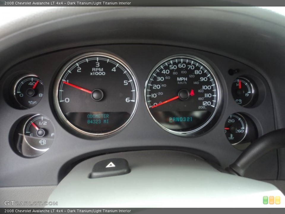 Dark Titanium/Light Titanium Interior Gauges for the 2008 Chevrolet Avalanche LT 4x4 #52863099