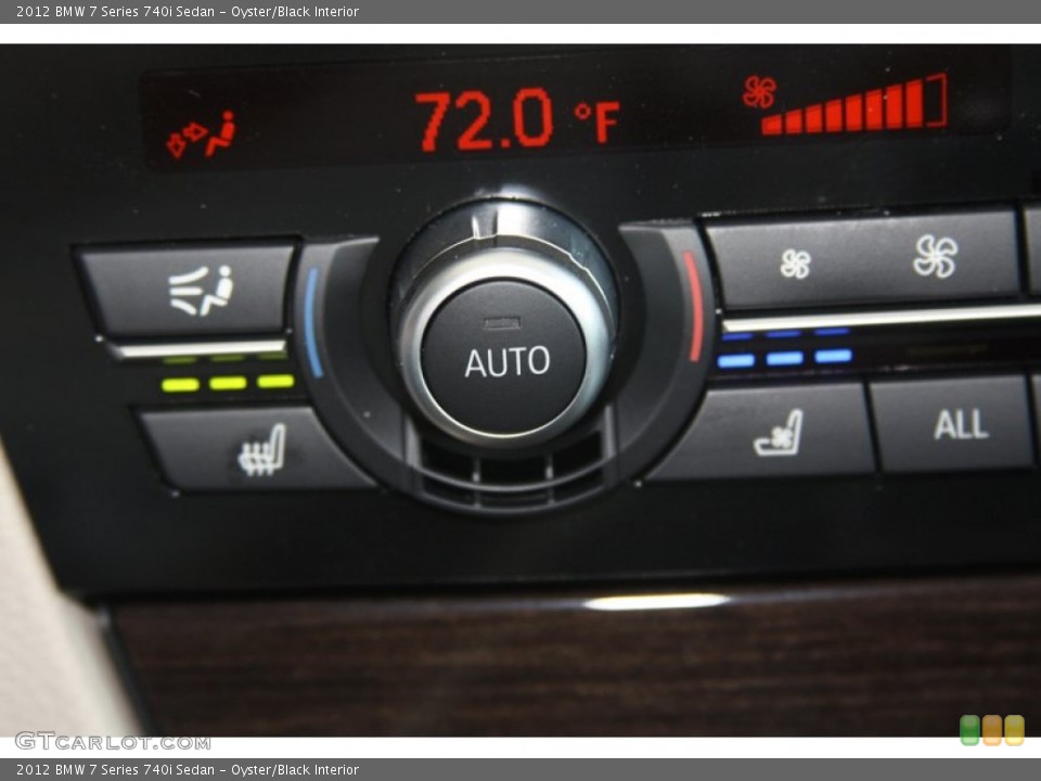 Oyster/Black Interior Controls for the 2012 BMW 7 Series 740i Sedan #52867947