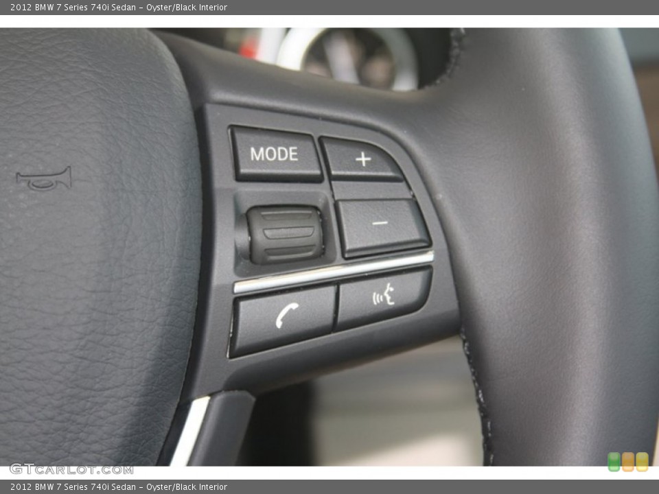 Oyster/Black Interior Controls for the 2012 BMW 7 Series 740i Sedan #52868013
