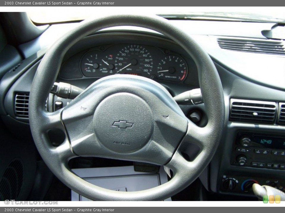 Graphite Gray Interior Steering Wheel for the 2003 Chevrolet Cavalier LS Sport Sedan #52872420
