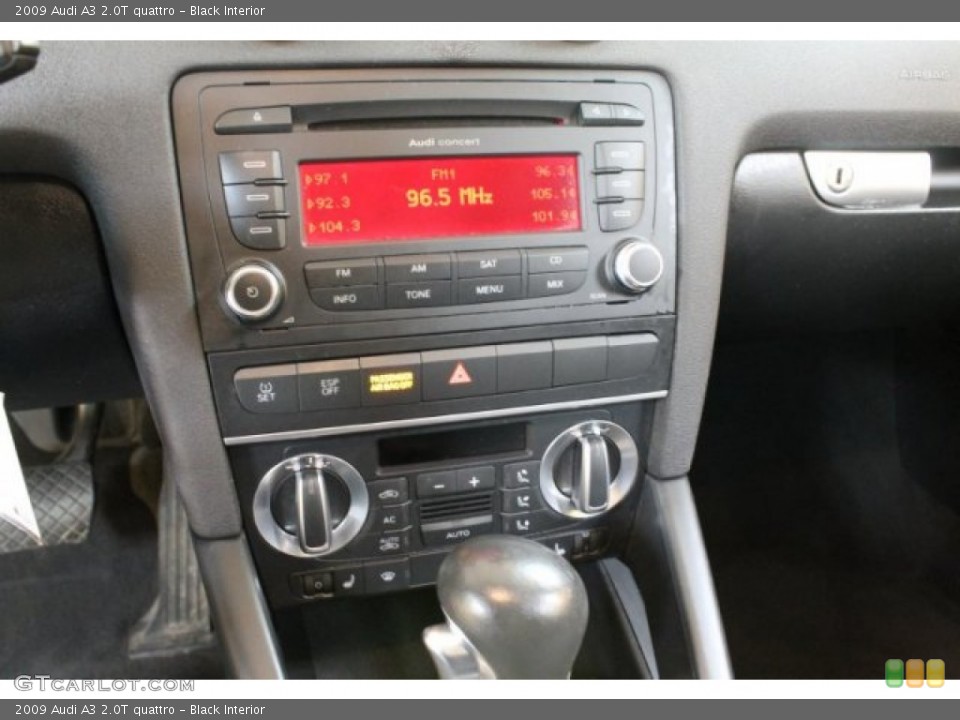 Black Interior Controls for the 2009 Audi A3 2.0T quattro #52879005