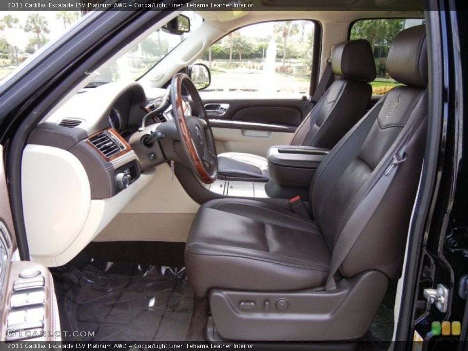 Cocoa/Light Linen Tehama Leather Interior Photo for the 2011 Cadillac Escalade ESV Platinum AWD #52880460