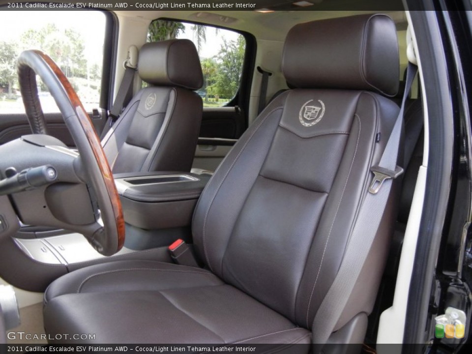 Cocoa/Light Linen Tehama Leather Interior Photo for the 2011 Cadillac Escalade ESV Platinum AWD #52880472