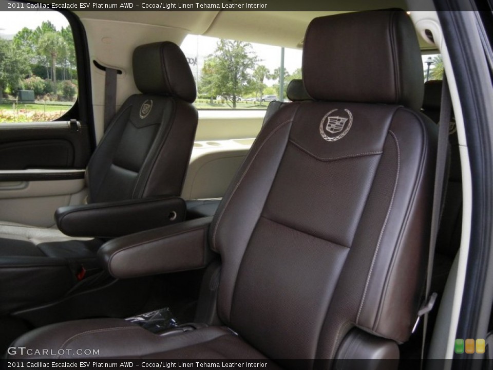 Cocoa/Light Linen Tehama Leather Interior Photo for the 2011 Cadillac Escalade ESV Platinum AWD #52880511