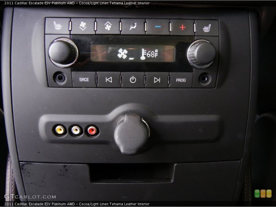 Cocoa/Light Linen Tehama Leather Interior Controls for the 2011 Cadillac Escalade ESV Platinum AWD #52880520