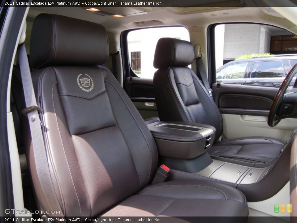 Cocoa/Light Linen Tehama Leather Interior Photo for the 2011 Cadillac Escalade ESV Platinum AWD #52880553