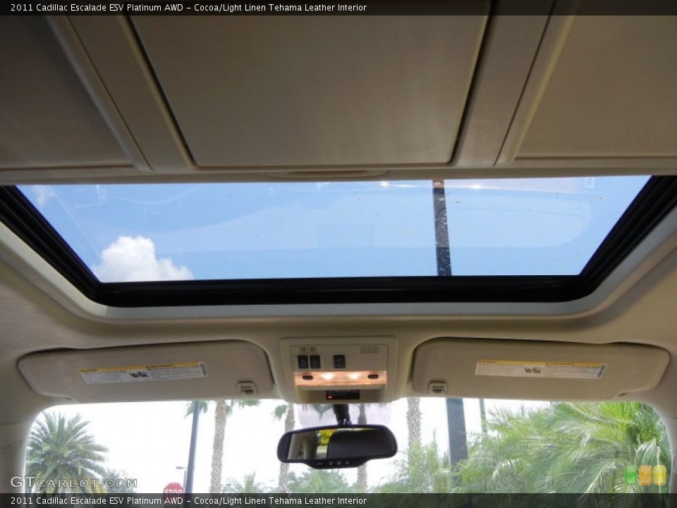 Cocoa/Light Linen Tehama Leather Interior Sunroof for the 2011 Cadillac Escalade ESV Platinum AWD #52880601
