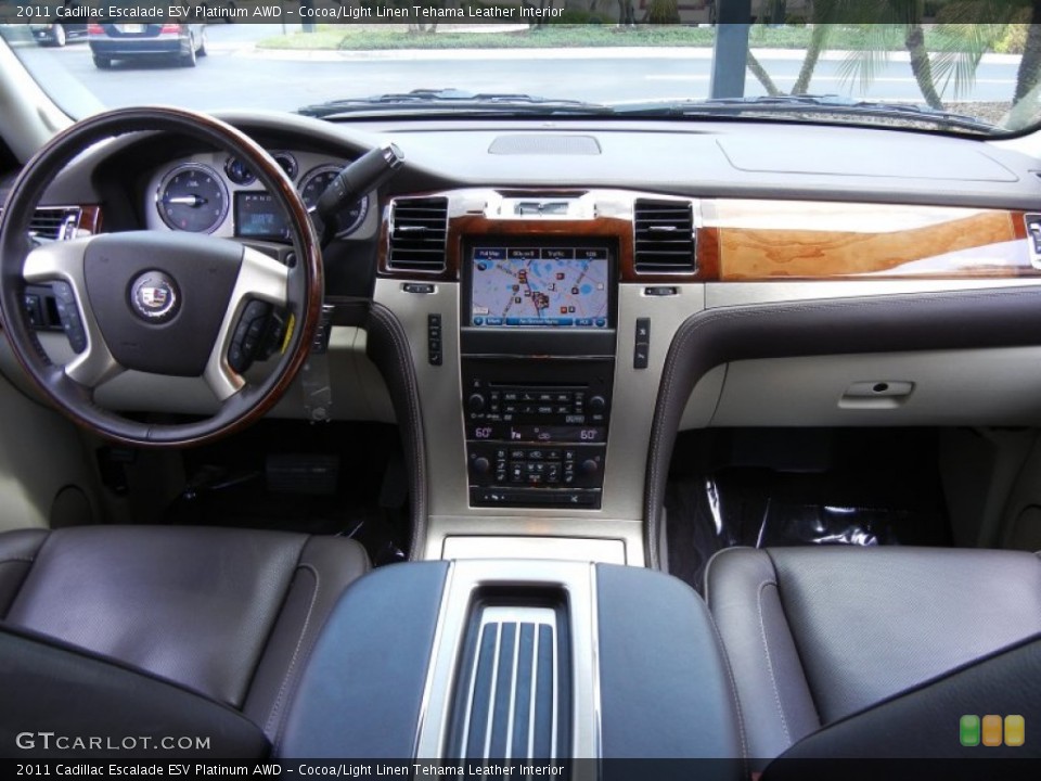 Cocoa/Light Linen Tehama Leather Interior Dashboard for the 2011 Cadillac Escalade ESV Platinum AWD #52880610