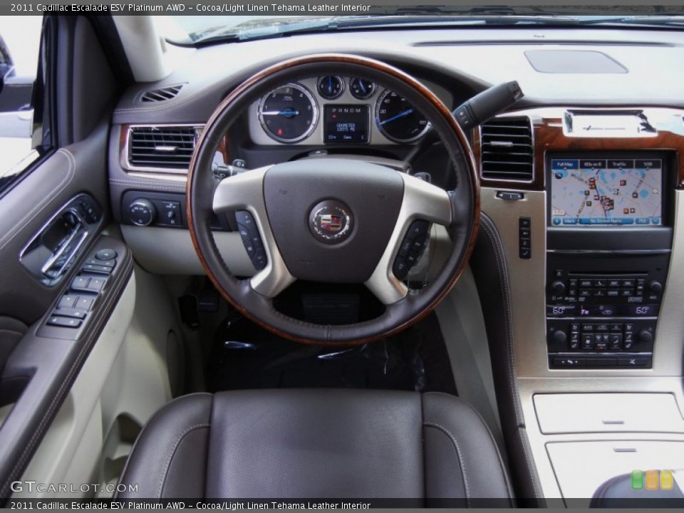 Cocoa/Light Linen Tehama Leather Interior Dashboard for the 2011 Cadillac Escalade ESV Platinum AWD #52880619