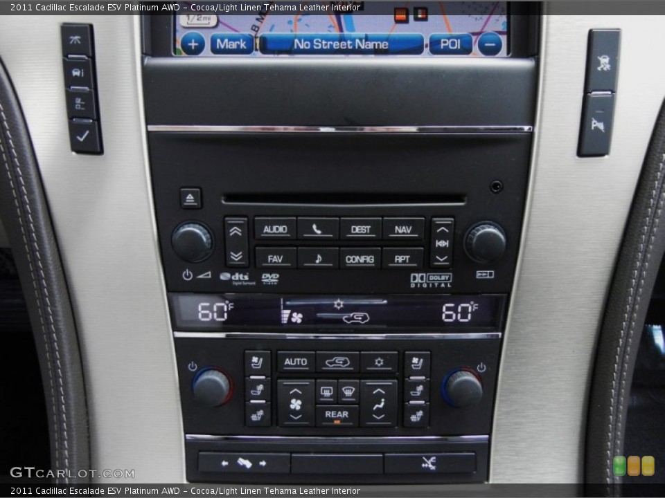 Cocoa/Light Linen Tehama Leather Interior Controls for the 2011 Cadillac Escalade ESV Platinum AWD #52880643