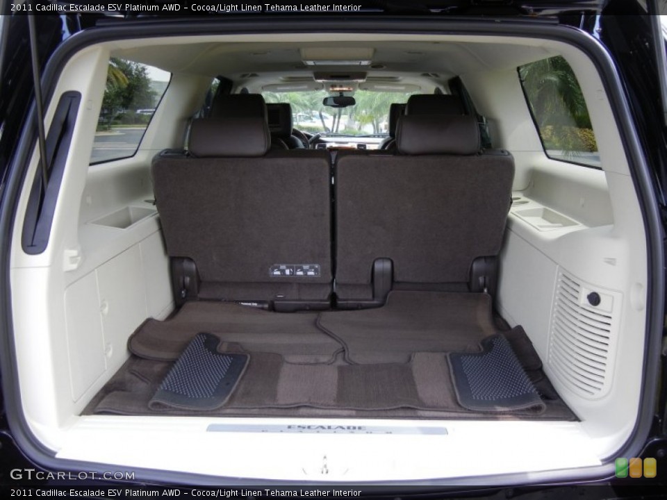 Cocoa/Light Linen Tehama Leather Interior Trunk for the 2011 Cadillac Escalade ESV Platinum AWD #52880667