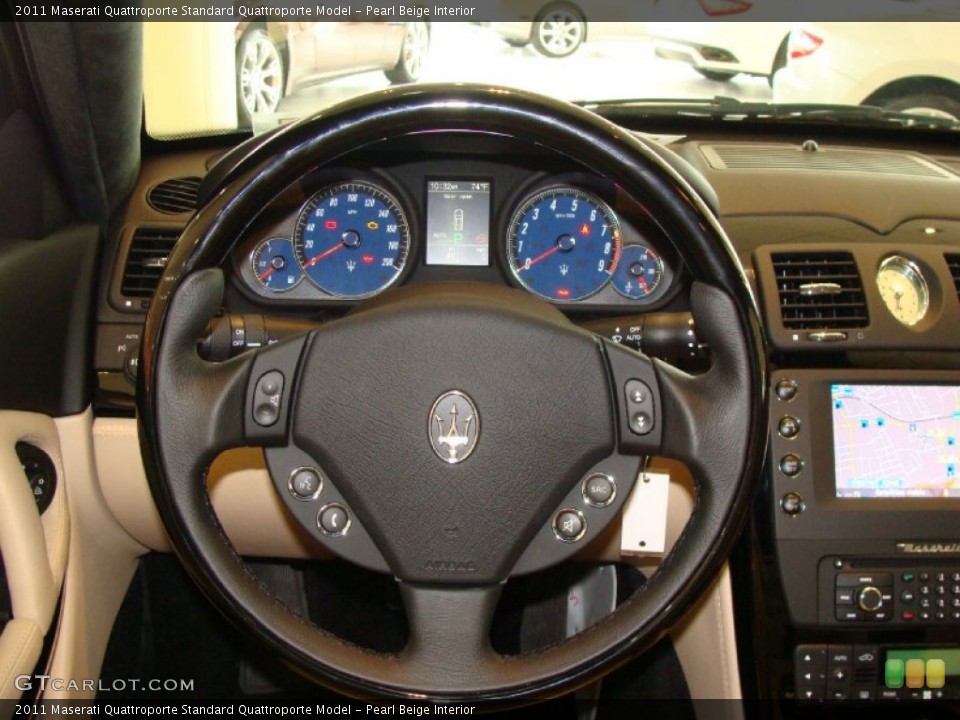 Pearl Beige Interior Steering Wheel for the 2011 Maserati Quattroporte  #52885476