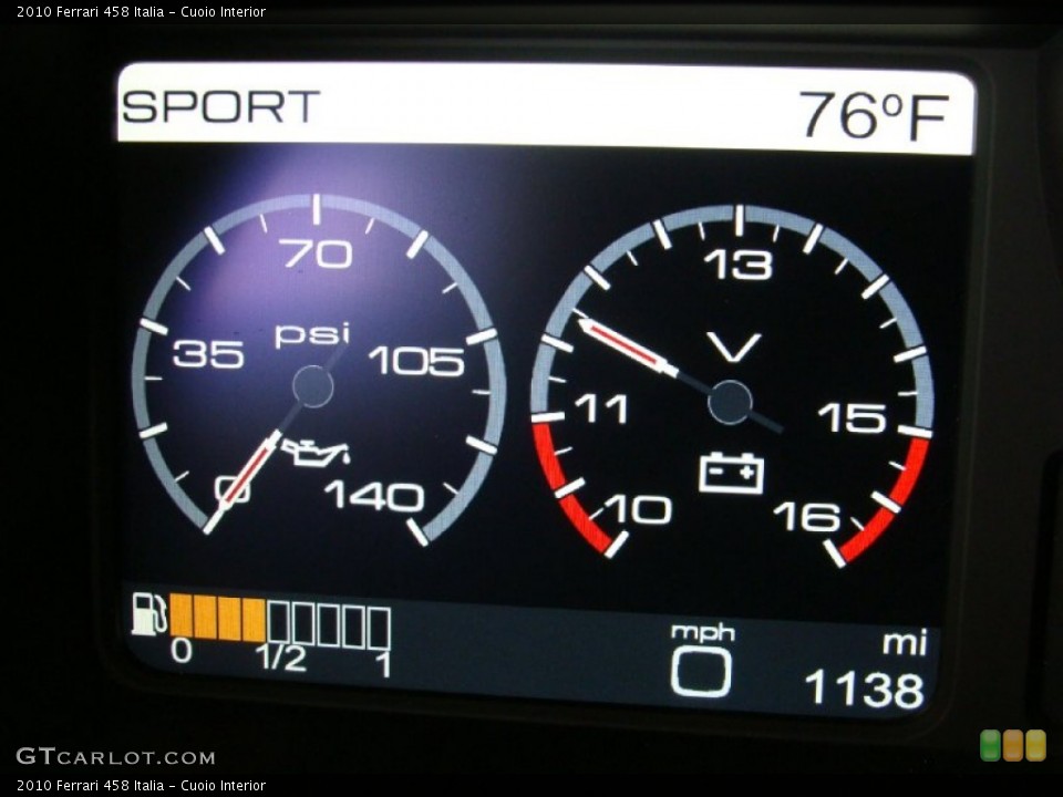 Cuoio Interior Gauges for the 2010 Ferrari 458 Italia #52886643