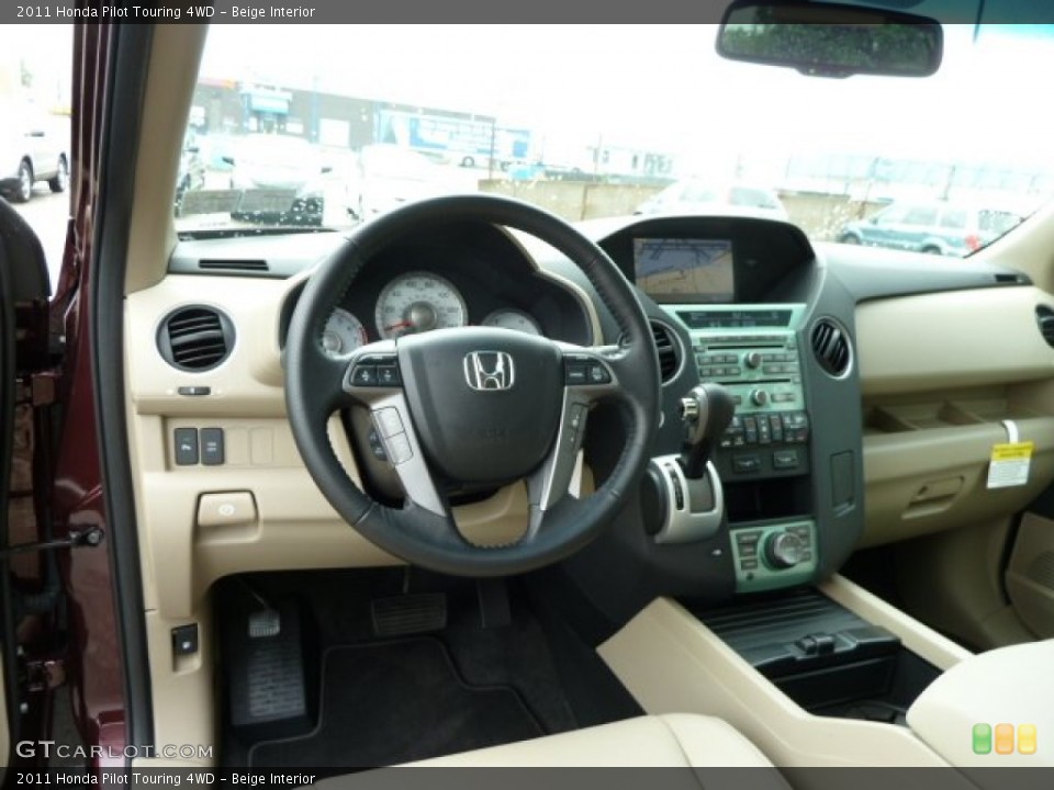 Beige Interior Dashboard for the 2011 Honda Pilot Touring 4WD #52891979