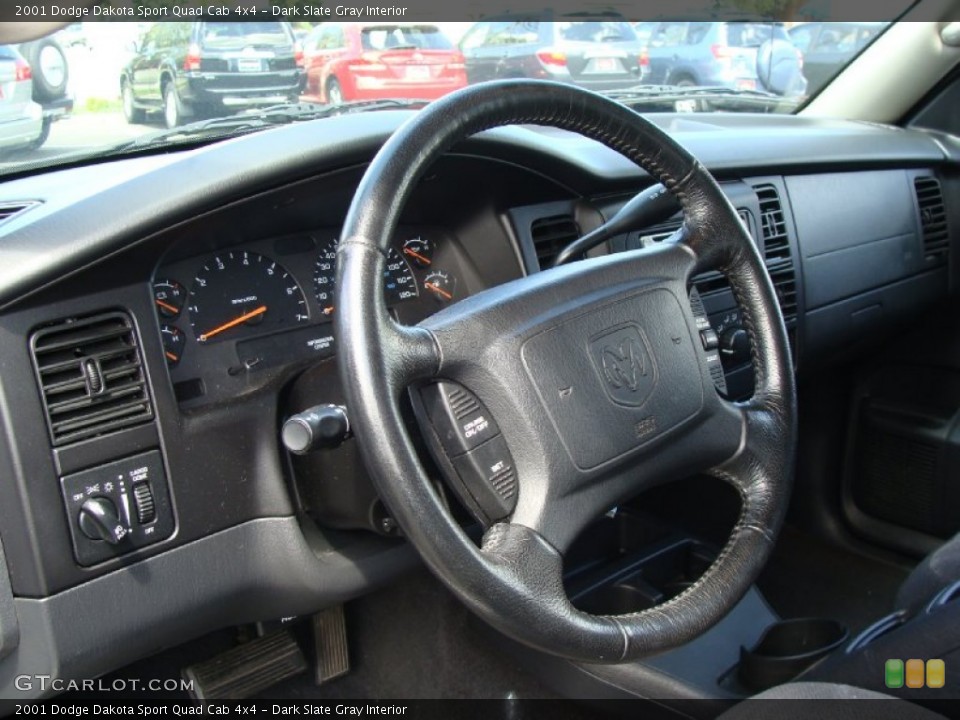 Dark Slate Gray Interior Steering Wheel for the 2001 Dodge Dakota Sport Quad Cab 4x4 #52893882