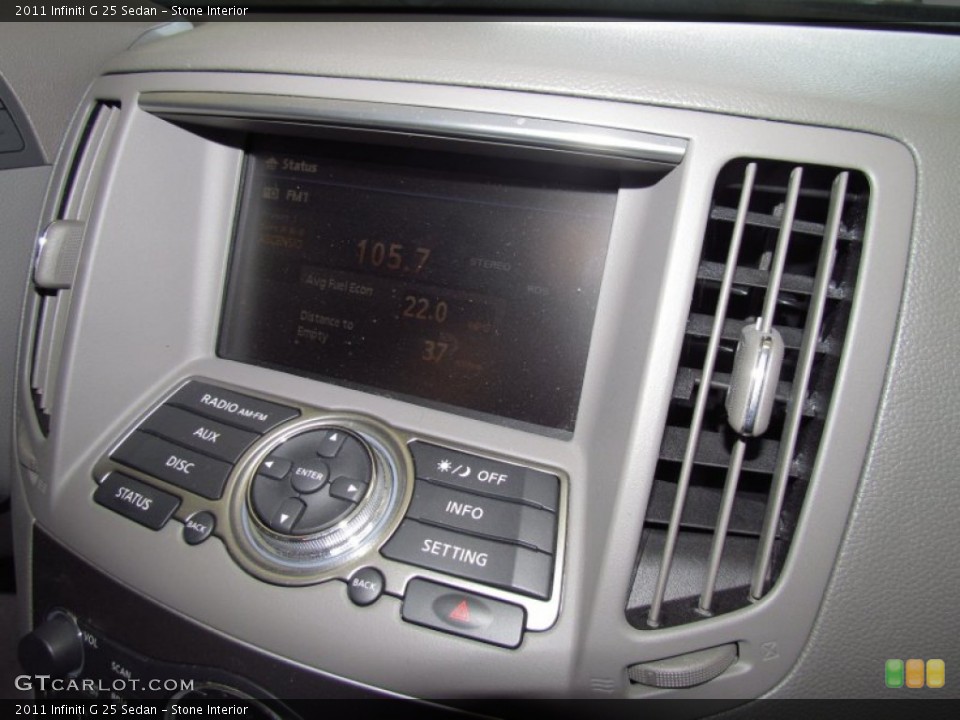 Stone Interior Controls for the 2011 Infiniti G 25 Sedan #52894824