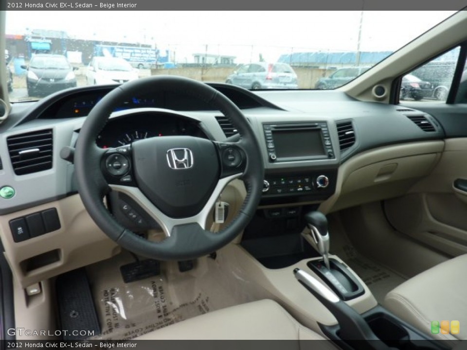 Beige Interior Dashboard for the 2012 Honda Civic EX-L Sedan #52899816