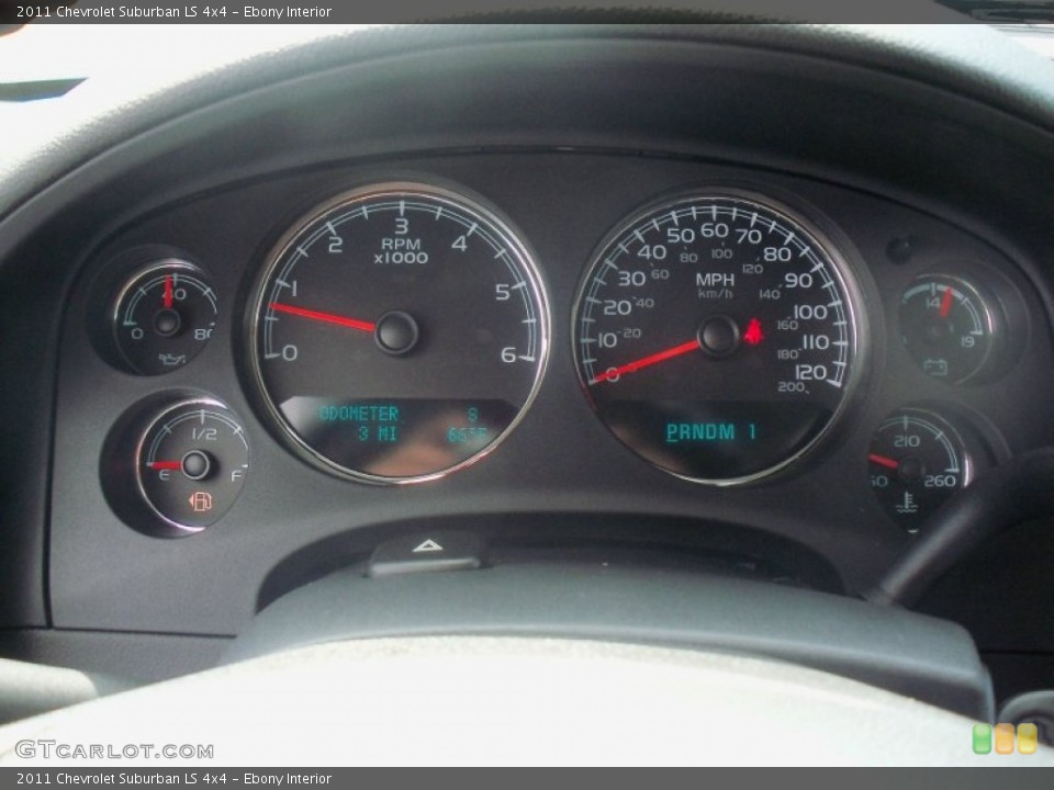 Ebony Interior Gauges for the 2011 Chevrolet Suburban LS 4x4 #52900008