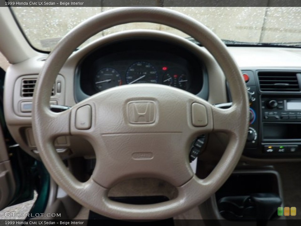 Beige Interior Steering Wheel for the 1999 Honda Civic LX Sedan #52900175