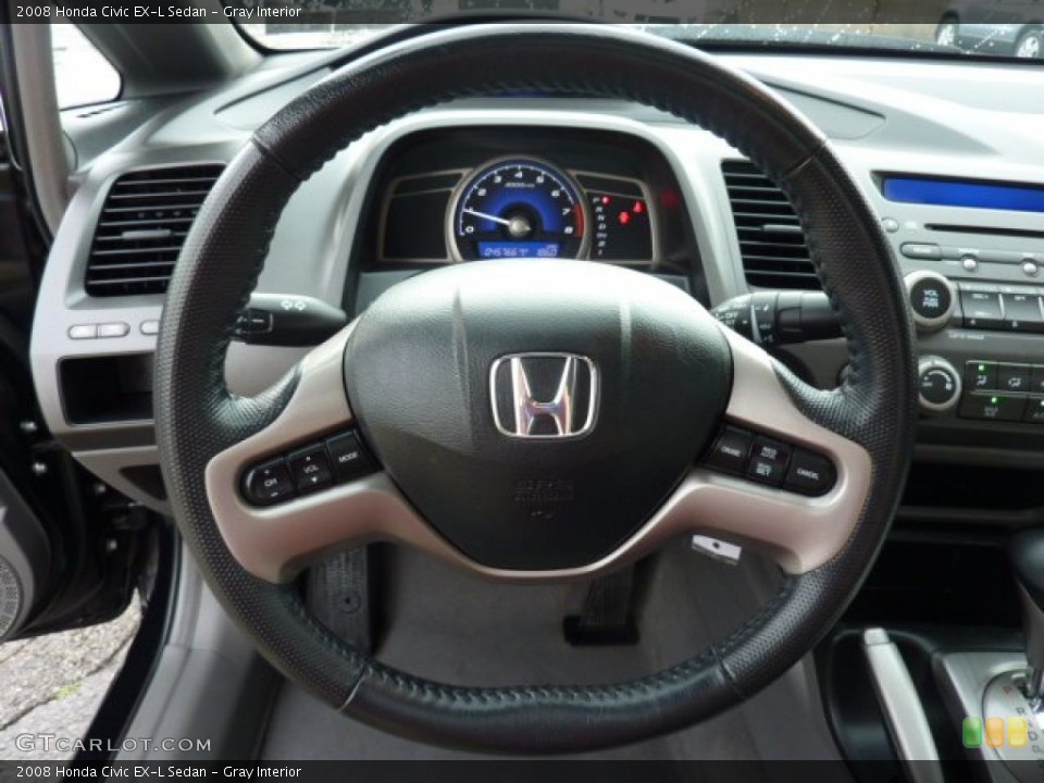 Gray Interior Steering Wheel for the 2008 Honda Civic EX-L Sedan #52900734