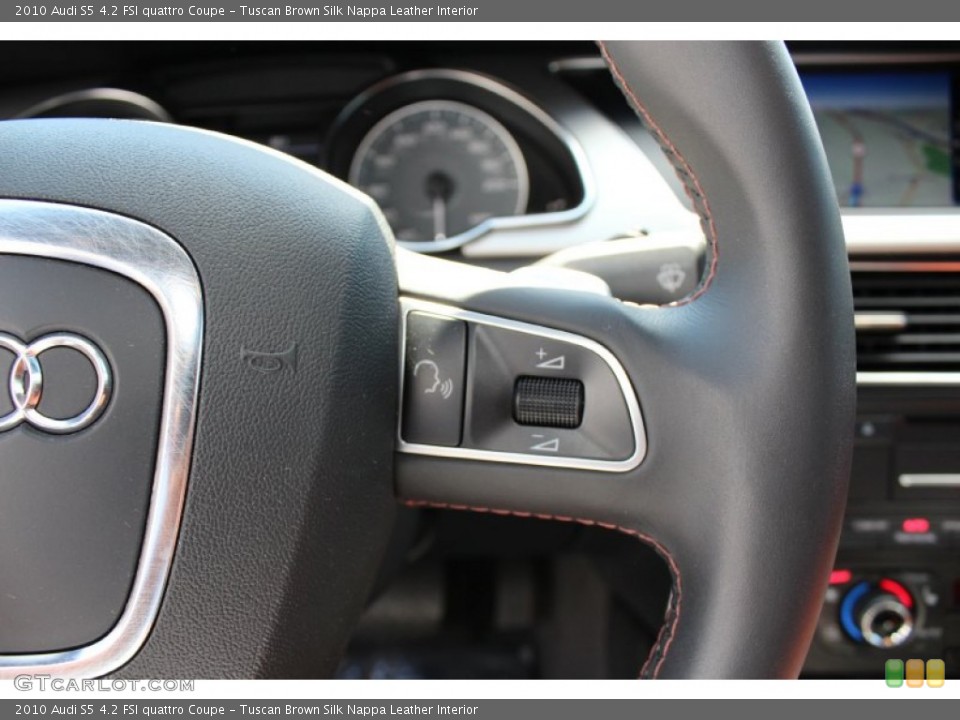 Tuscan Brown Silk Nappa Leather Interior Controls for the 2010 Audi S5 4.2 FSI quattro Coupe #52905732