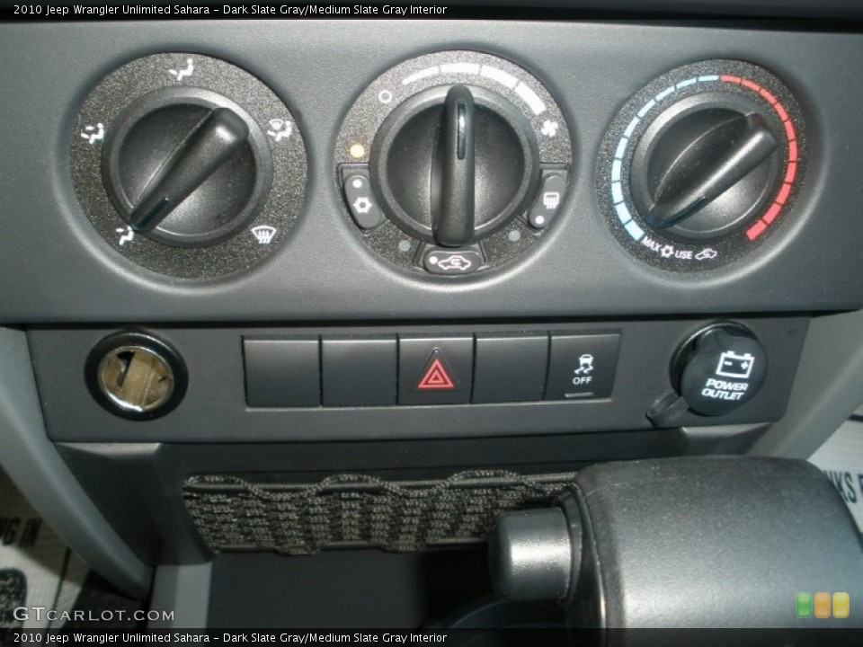 Dark Slate Gray/Medium Slate Gray Interior Controls for the 2010 Jeep Wrangler Unlimited Sahara #52906269