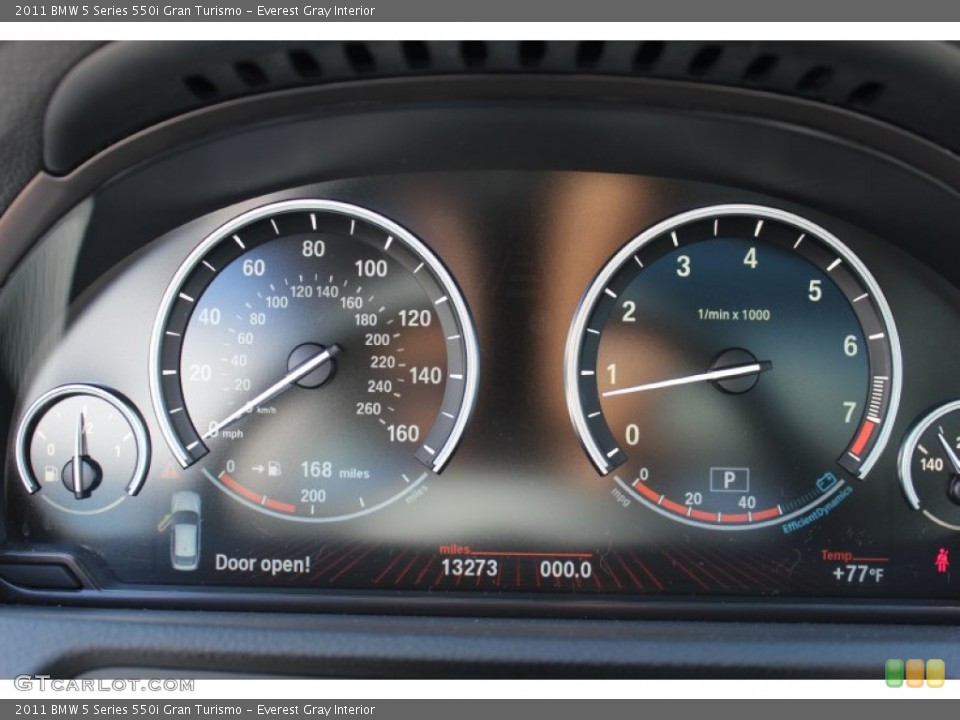 Everest Gray Interior Gauges for the 2011 BMW 5 Series 550i Gran Turismo #52908669