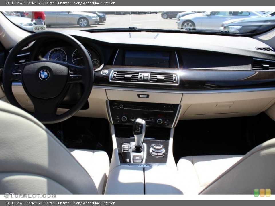 Ivory White/Black Interior Dashboard for the 2011 BMW 5 Series 535i Gran Turismo #52909045