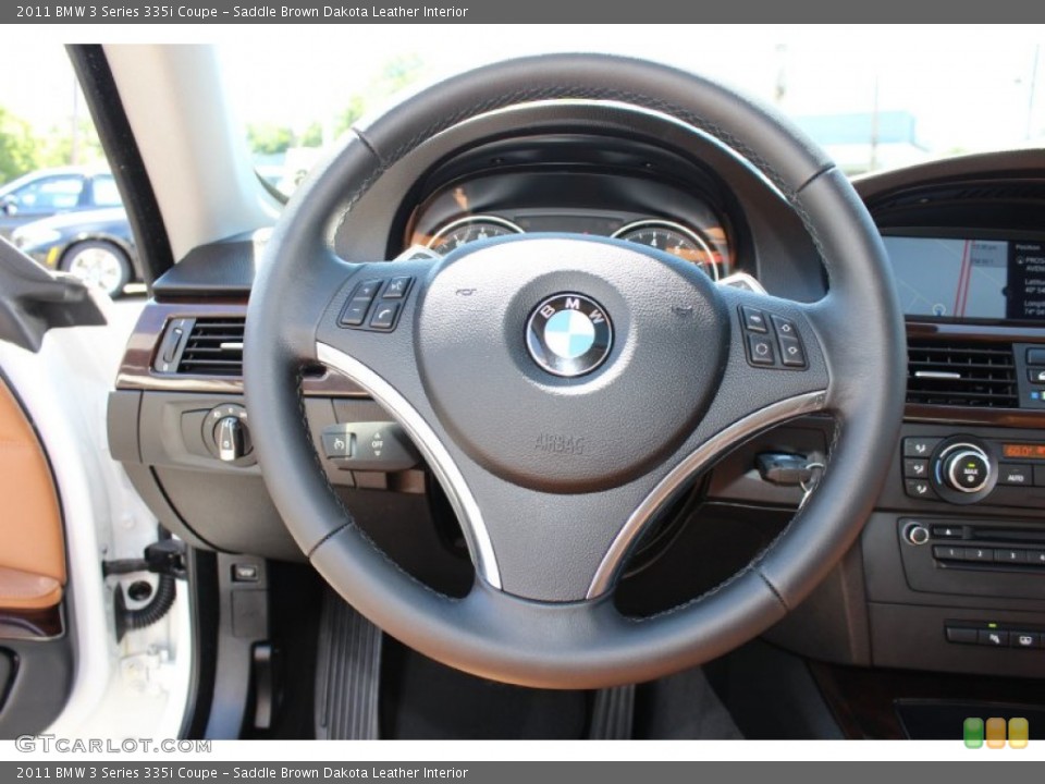 Saddle Brown Dakota Leather Interior Steering Wheel for the 2011 BMW 3 Series 335i Coupe #52909980