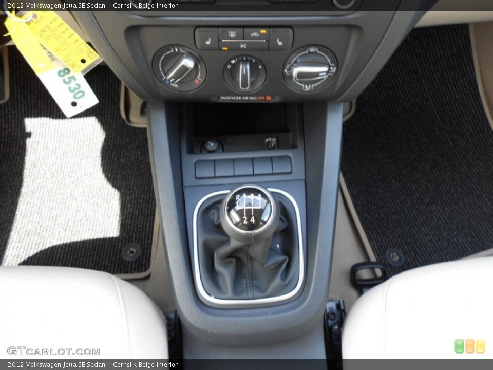 Cornsilk Beige Interior Transmission for the 2012 Volkswagen Jetta SE Sedan #52914264